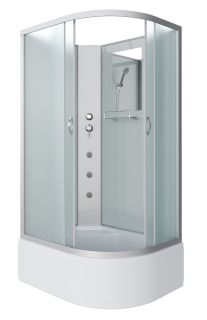 Душевая кабина Niagara NG-2310-14LBKG с гидромассажем 120x80см серебро/матовое